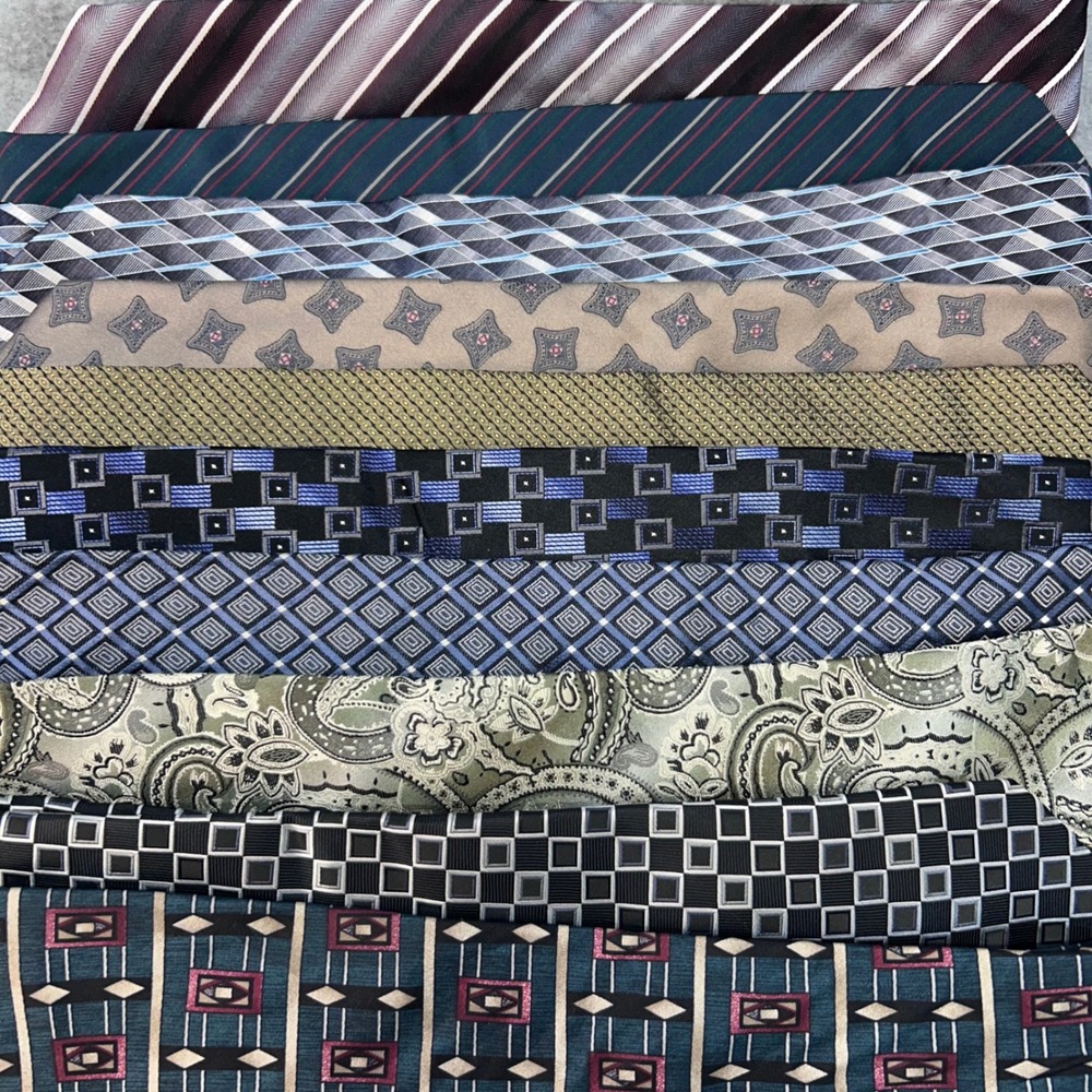 Assorted Patterns Mens Multi Color Mixed Brand Neck Ties Lot 10pc Crafting